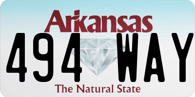AR license plate 494WAY