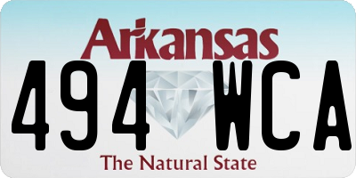 AR license plate 494WCA