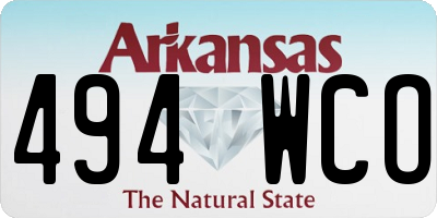 AR license plate 494WCO