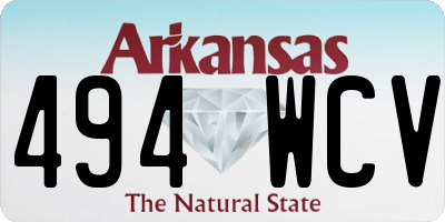AR license plate 494WCV