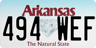 AR license plate 494WEF