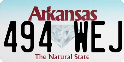 AR license plate 494WEJ