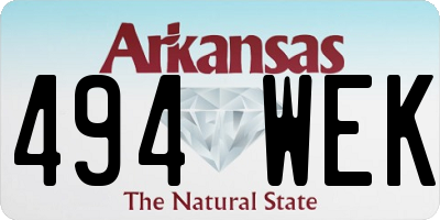 AR license plate 494WEK