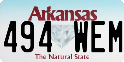 AR license plate 494WEM