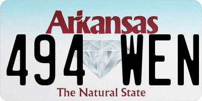 AR license plate 494WEN
