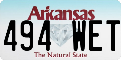 AR license plate 494WET
