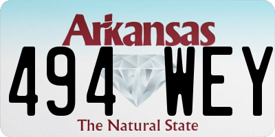 AR license plate 494WEY