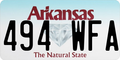 AR license plate 494WFA