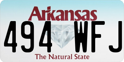 AR license plate 494WFJ