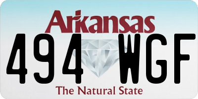 AR license plate 494WGF