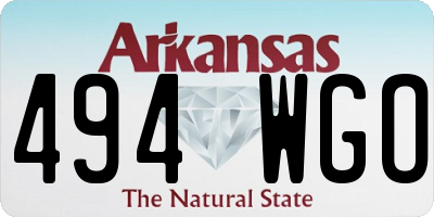AR license plate 494WGO