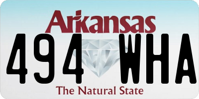 AR license plate 494WHA