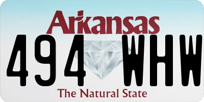 AR license plate 494WHW