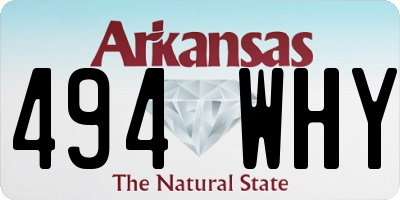 AR license plate 494WHY