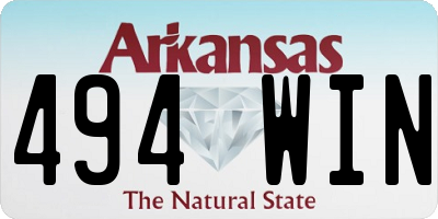 AR license plate 494WIN