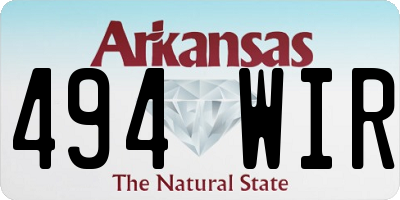 AR license plate 494WIR