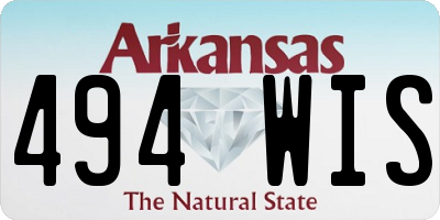 AR license plate 494WIS