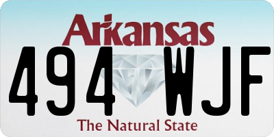 AR license plate 494WJF