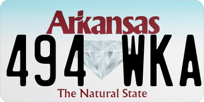 AR license plate 494WKA