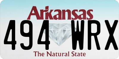 AR license plate 494WRX
