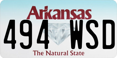 AR license plate 494WSD