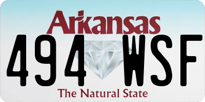 AR license plate 494WSF