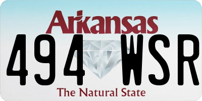 AR license plate 494WSR