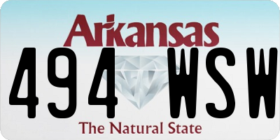 AR license plate 494WSW