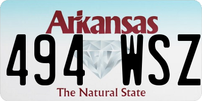 AR license plate 494WSZ