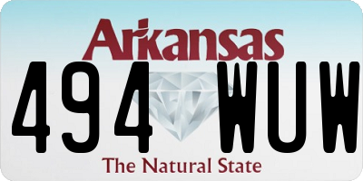AR license plate 494WUW