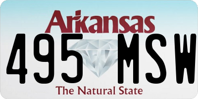 AR license plate 495MSW