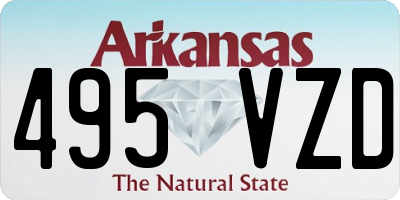 AR license plate 495VZD