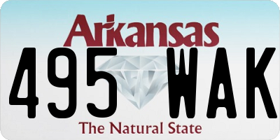 AR license plate 495WAK