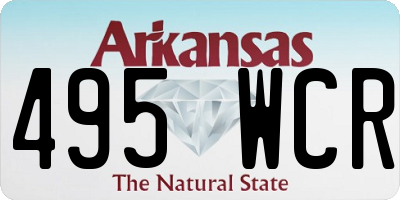 AR license plate 495WCR