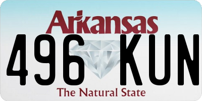 AR license plate 496KUN