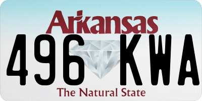 AR license plate 496KWA