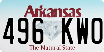 AR license plate 496KWO