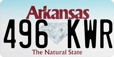AR license plate 496KWR