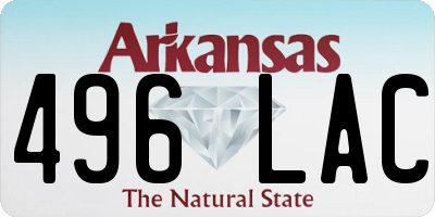 AR license plate 496LAC