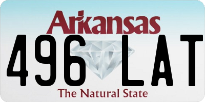 AR license plate 496LAT