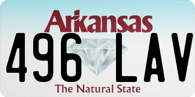 AR license plate 496LAV