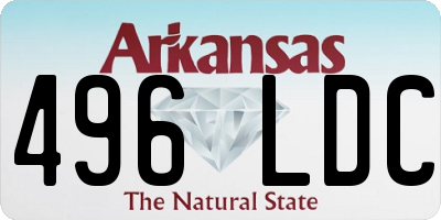 AR license plate 496LDC