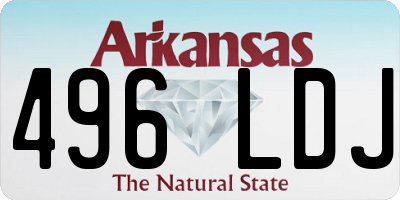 AR license plate 496LDJ