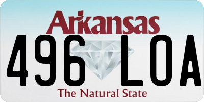 AR license plate 496LOA