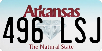 AR license plate 496LSJ