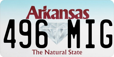 AR license plate 496MIG