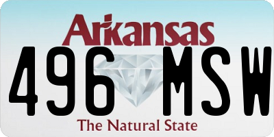 AR license plate 496MSW