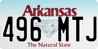 AR license plate 496MTJ