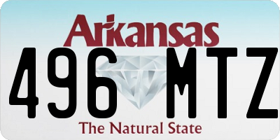 AR license plate 496MTZ