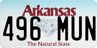 AR license plate 496MUN